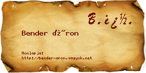 Bender Áron névjegykártya
