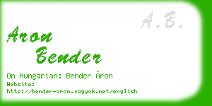 aron bender business card